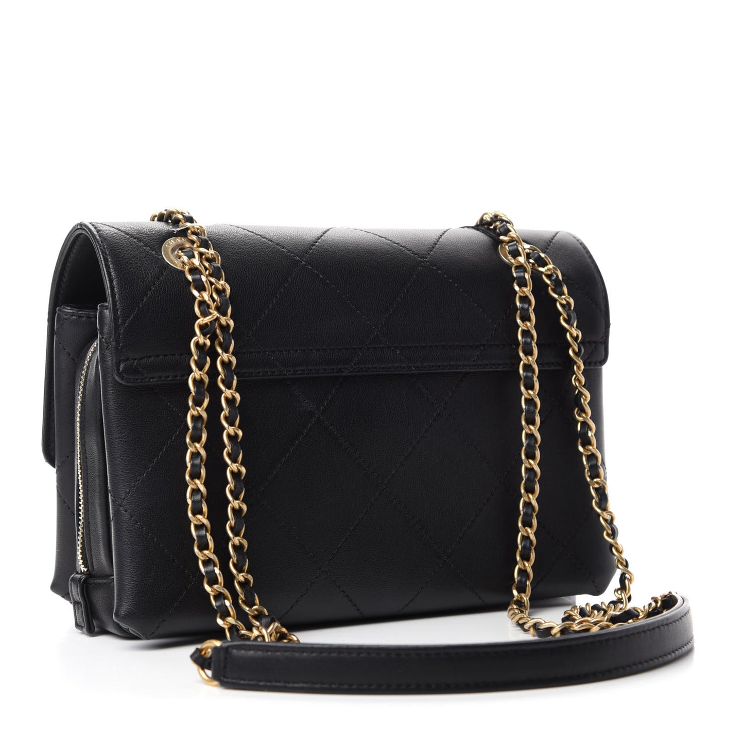 Lambskin Sleek And Chic Flap Black