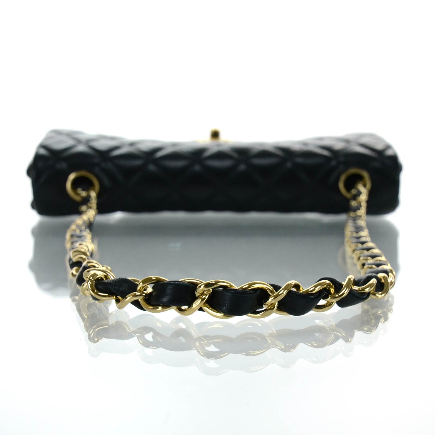 Lambskin Quilted East West Flap Black
