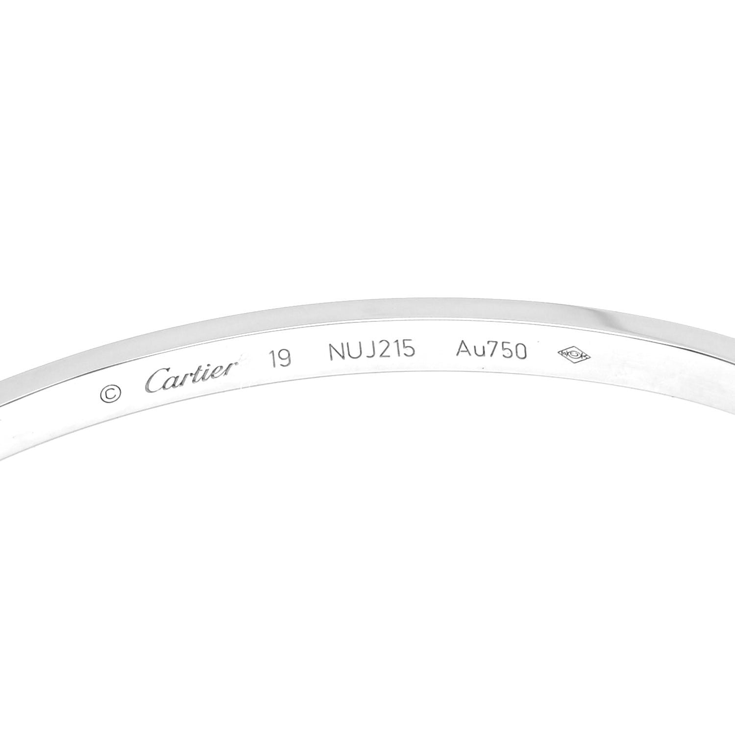Cartier 18K White Gold Small LOVE Bracelet 19 4 of 5