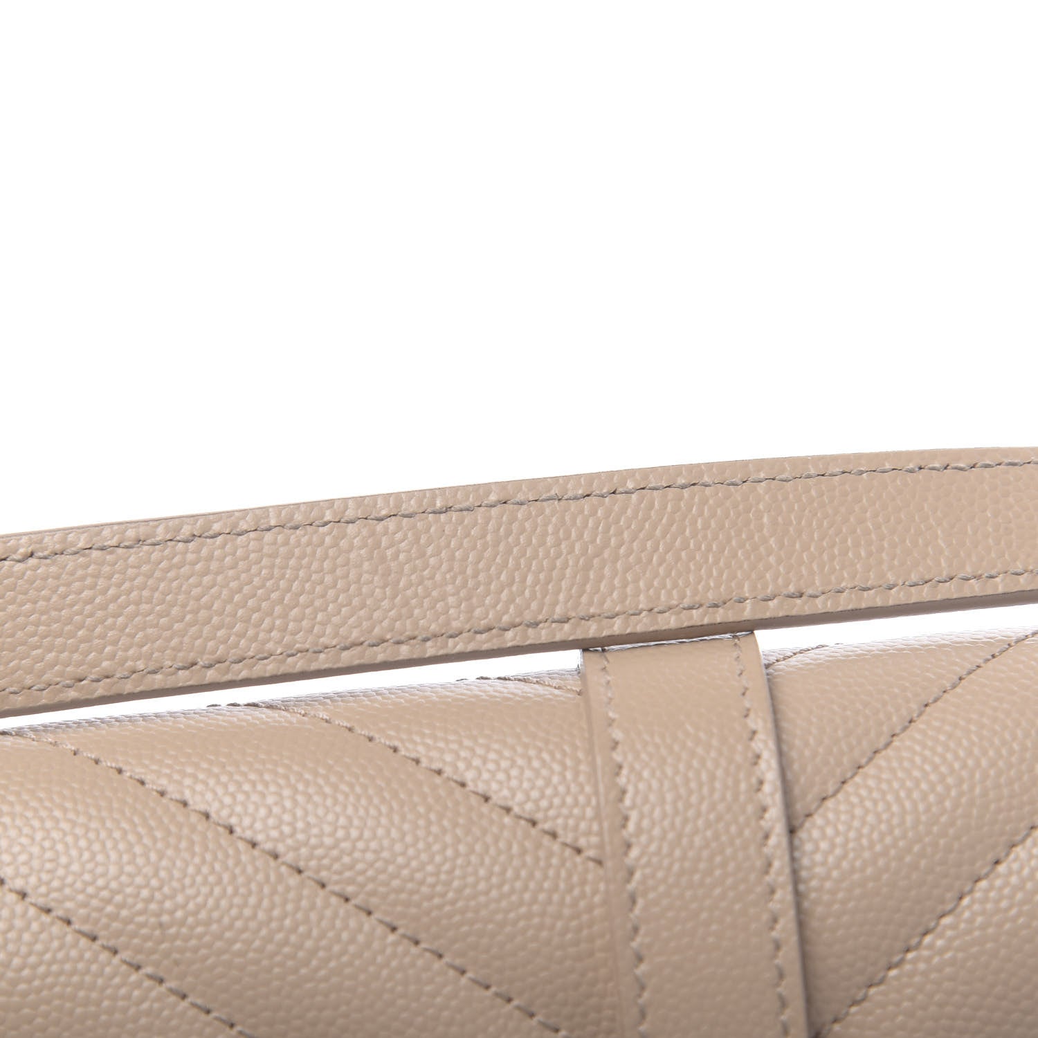 Saint Laurent Grain De Poudre Matelasse Chevron Large Monogram Satchel Dark Beige 7 of 10