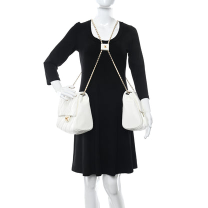 Chanel Lambskin Quilted Large Side-Packs White 2 of 12