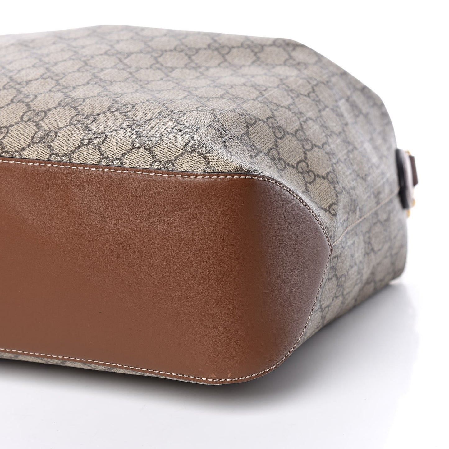GG Supreme Monogram Large Linea A Hobo Light Brown
