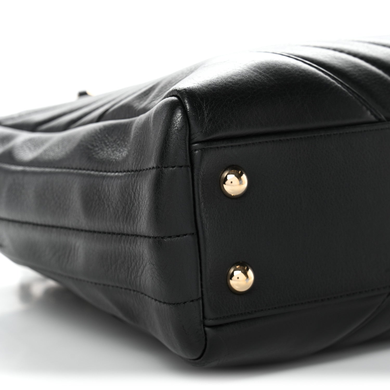 Chanel Calfskin Chevron Quilted Statement Shopping Tote Black 9 of 11