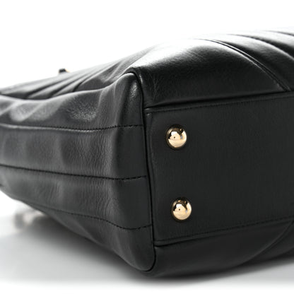 Chanel Calfskin Chevron Quilted Statement Shopping Tote Black 9 of 11