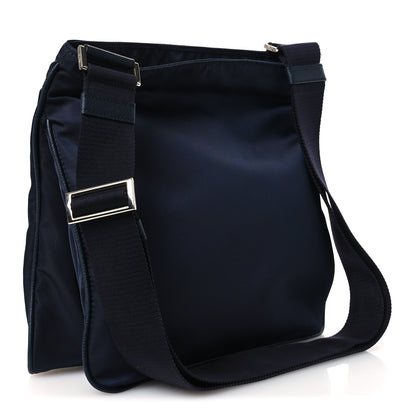 Prada Tessuto Nylon Saffiano Flat Messenger Bag Blue 3 of 12