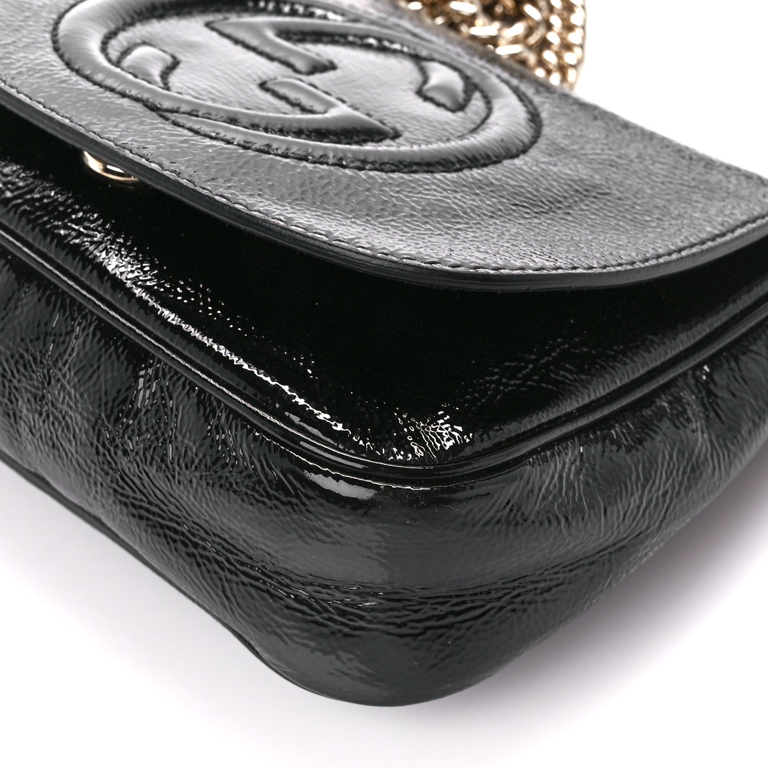 Gucci Vernice Naplack Small Soho Flap Crossbody Black 11 of 11
