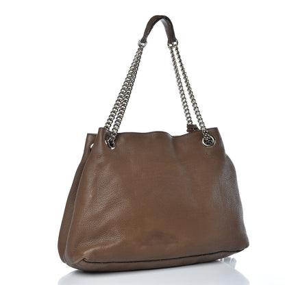 Gucci Pebbled Calfskin Medium Soho Chain Shoulder Bag Maple Brown 3 of 21