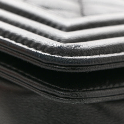 Chanel Lambskin Quilted Medium Boy Flap Black 12 of 12