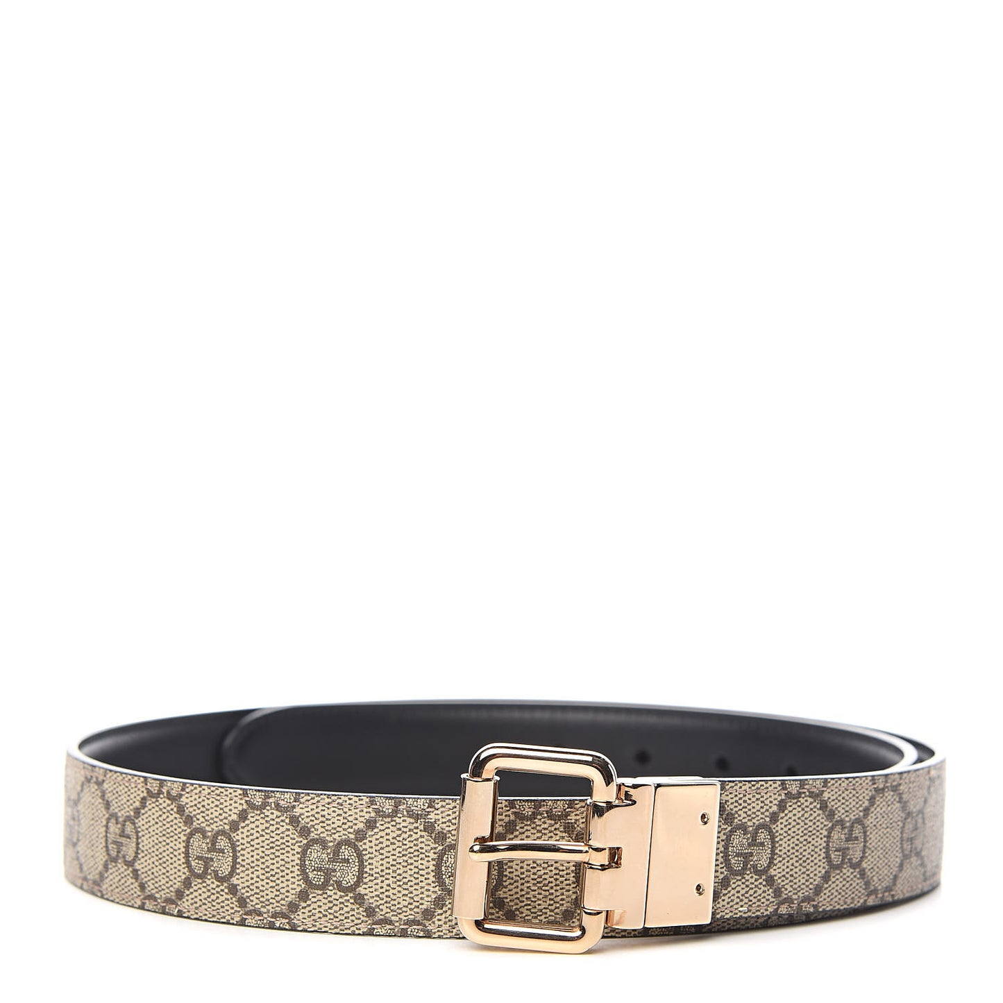 Selleria Calfskin GG Supreme Monogram Reversible 30mm Belt 95 38 Black Beige Ebony