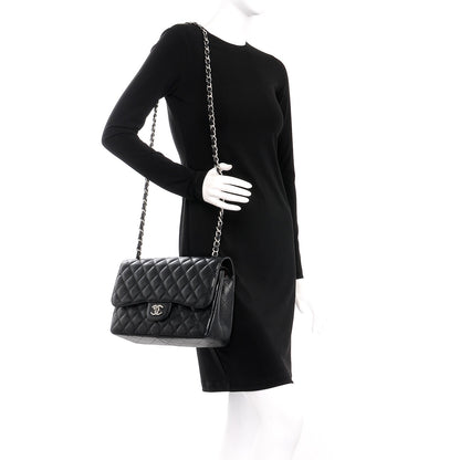 Chanel Caviar Quilted Jumbo Double Flap Black 2 of 9