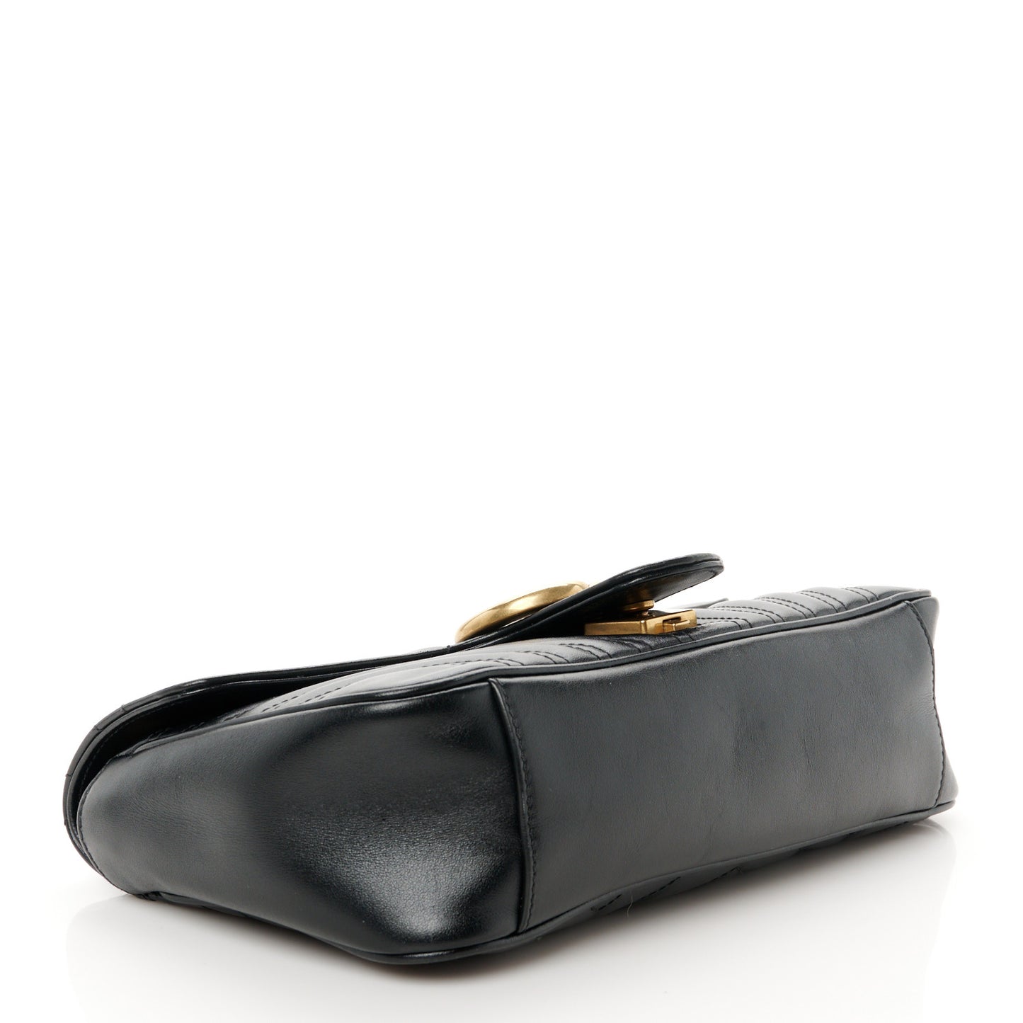 Calfskin Matelasse Small GG Marmont Shoulder Bag Black