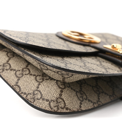 Gucci GG Supreme Monogram Textured Dollar Calfskin Blondie Belt Bag Beige Ebony New Acero 9 of 10