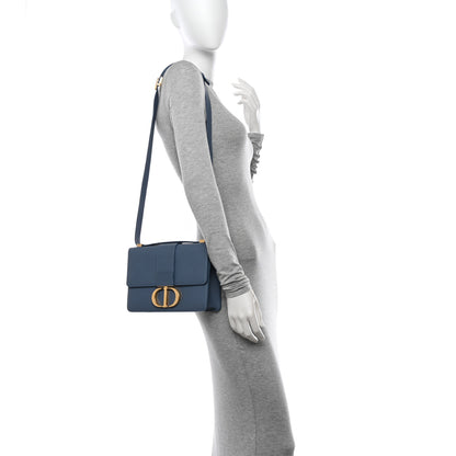 Christian Dior Grained Calfskin 30 Montaigne Flap Bag Blue 2 of 11