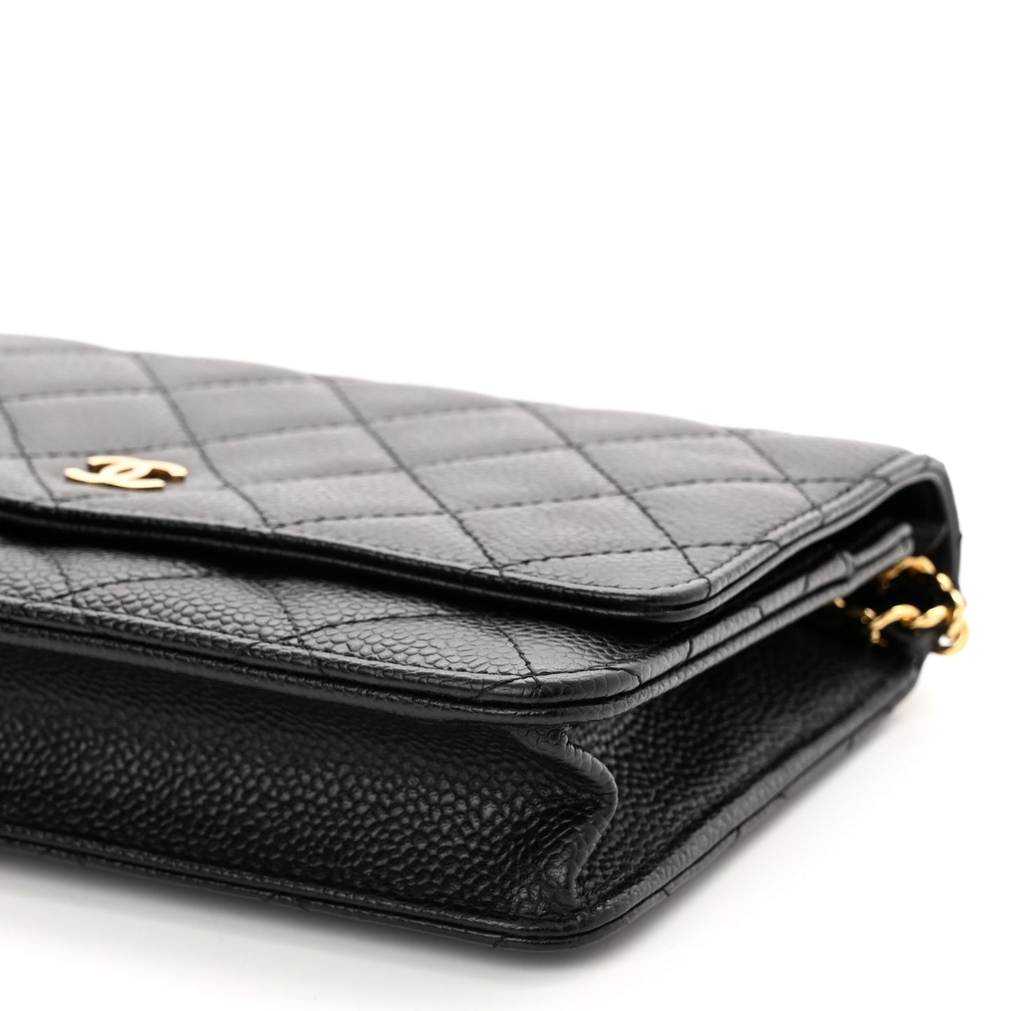 Caviar Quilted Wallet On Chain WOC Black