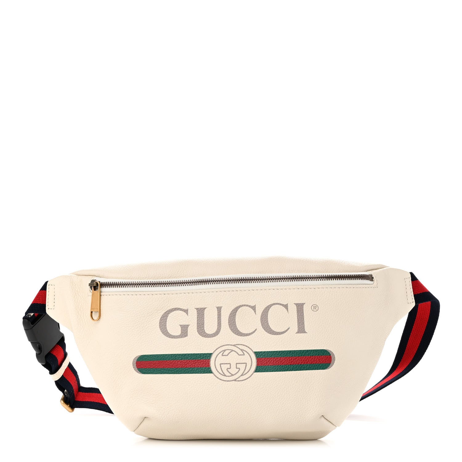 Gucci Grained Calfskin Logo Belt Bag White 1 of 10