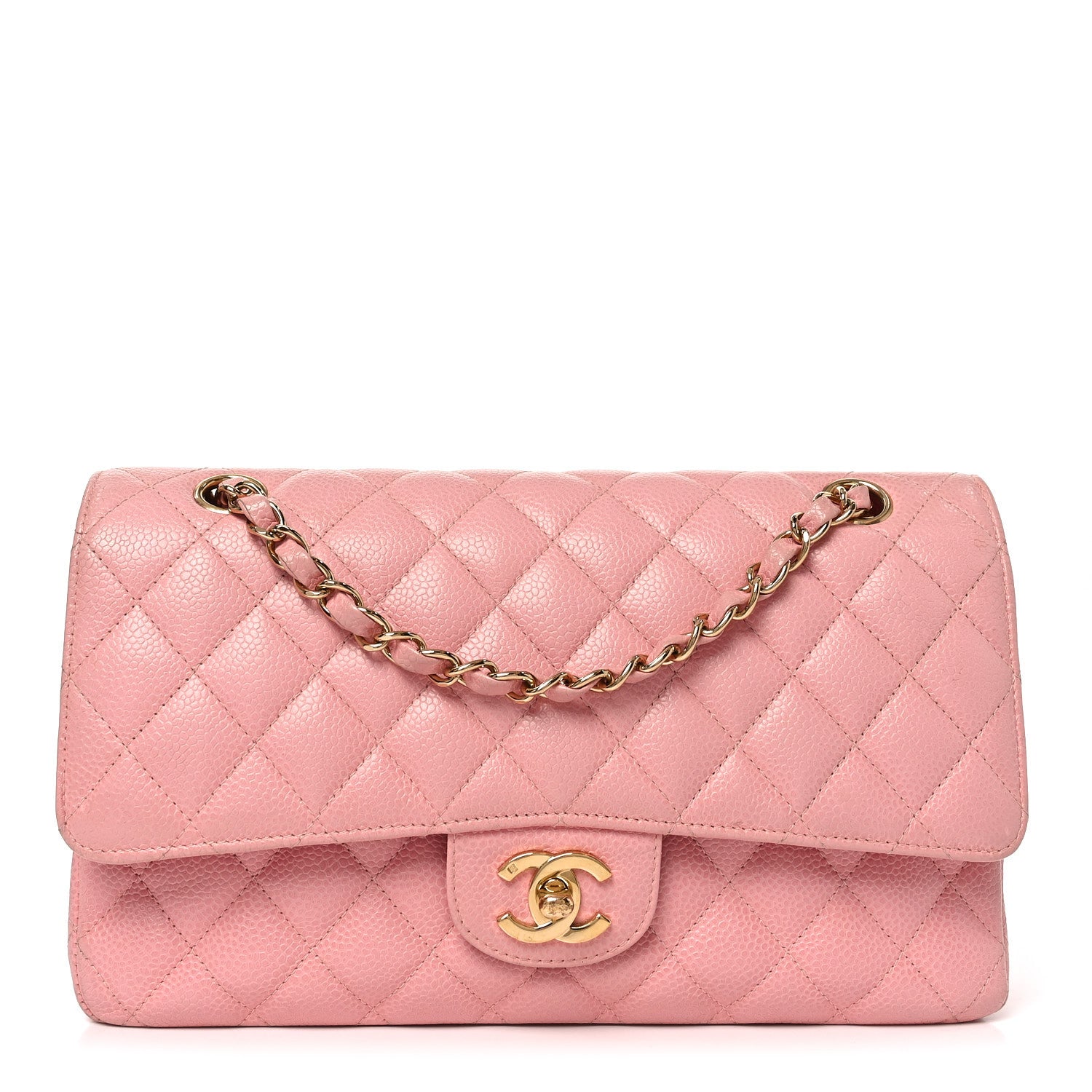 Chanel Caviar Quilted Medium Double Flap Pink 1 of 9