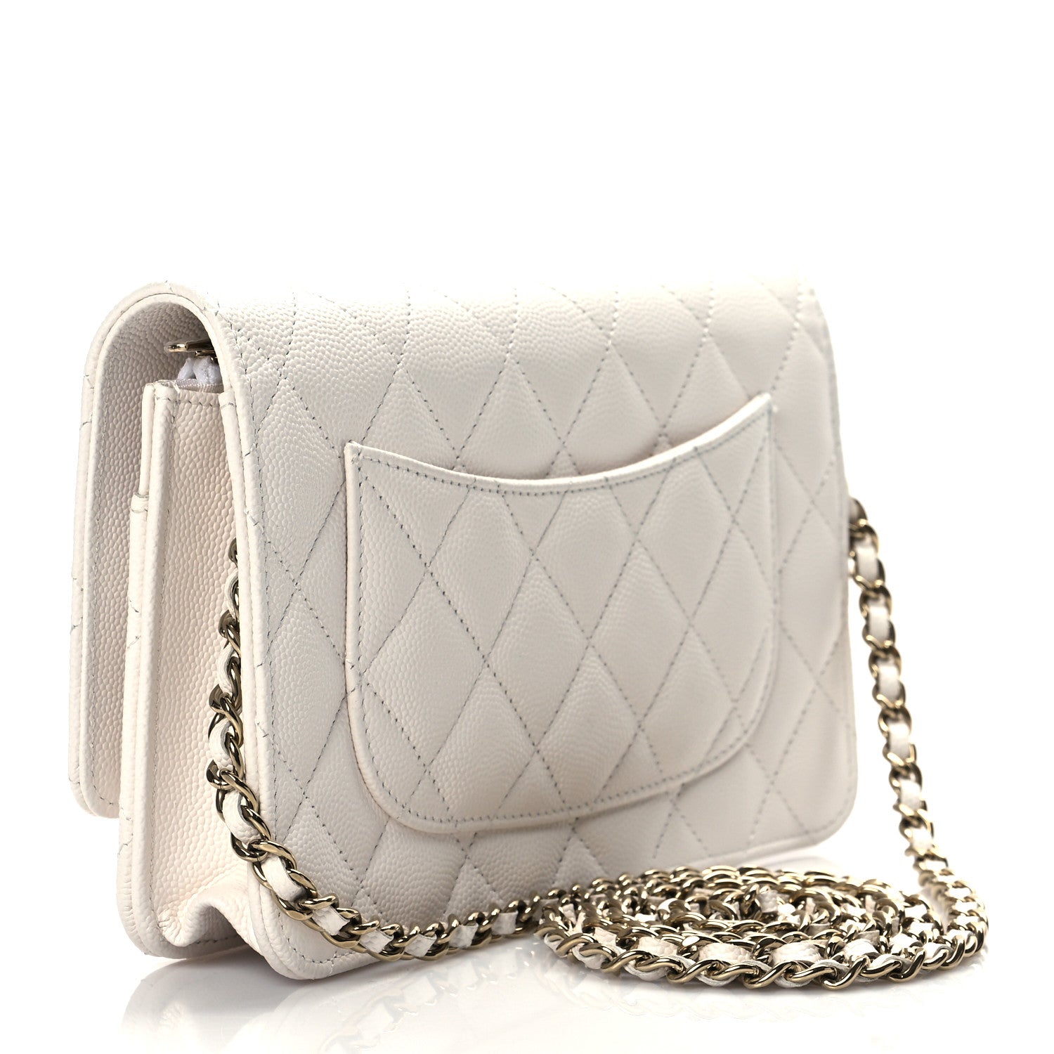 Chanel Caviar Quilted Wallet On Chain WOC White 3 of 11