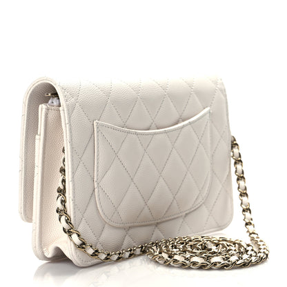 Chanel Caviar Quilted Wallet On Chain WOC White 3 of 11