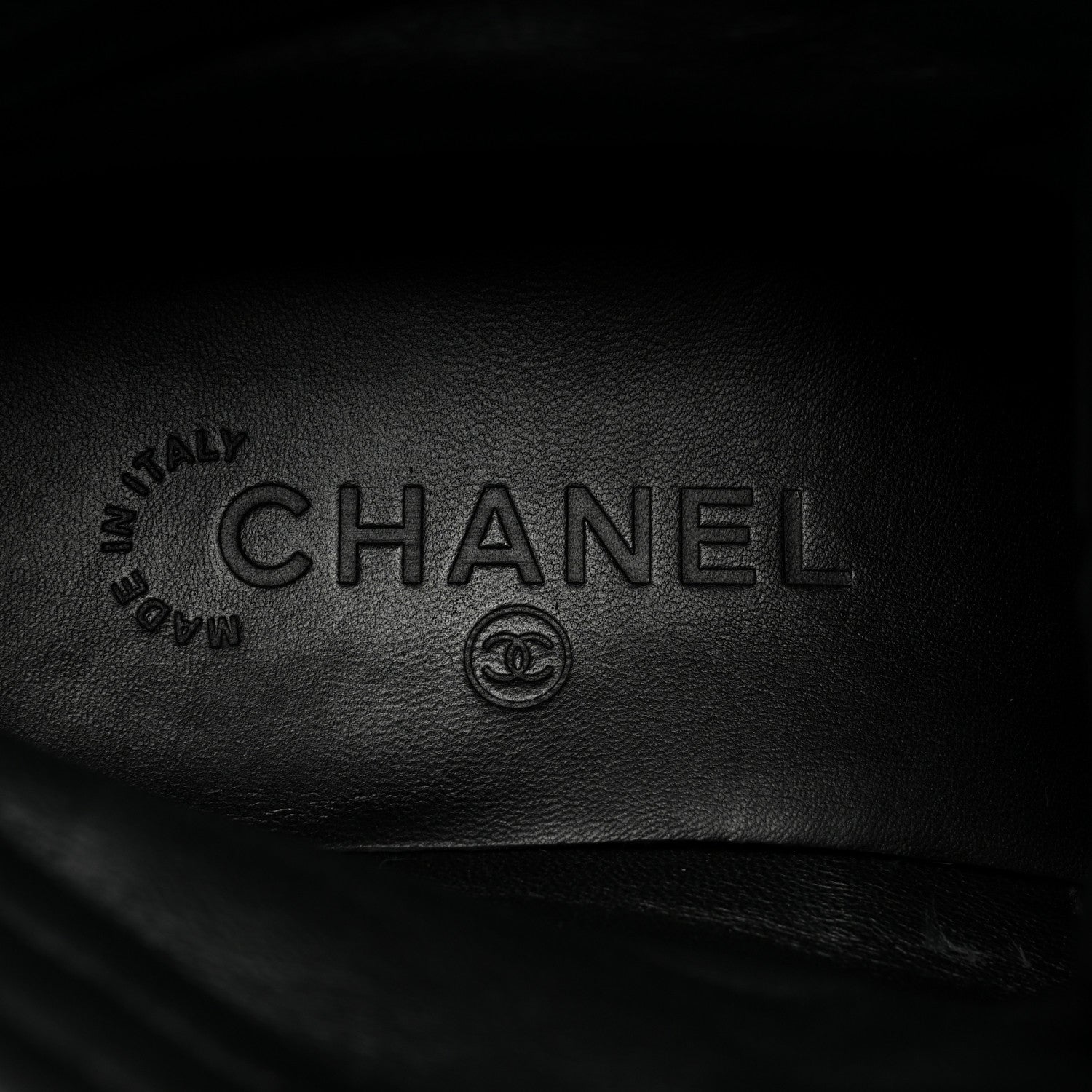 Chanel Calfskin Lambskin Lace Up Boots 37.5 Black 7 of 9