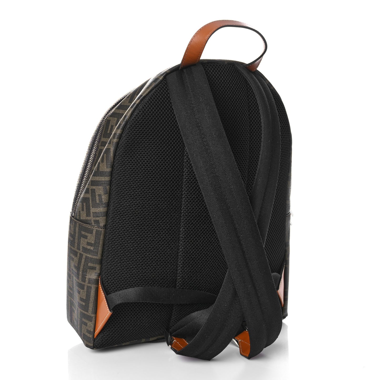 Glazed Fabric Vitello King FF 1974 Diagonal Pouch Pocket Backpack Tobacco Moro Cuoio