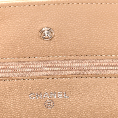 Chanel Caviar Quilted Wallet on Chain WOC Beige 6 of 11