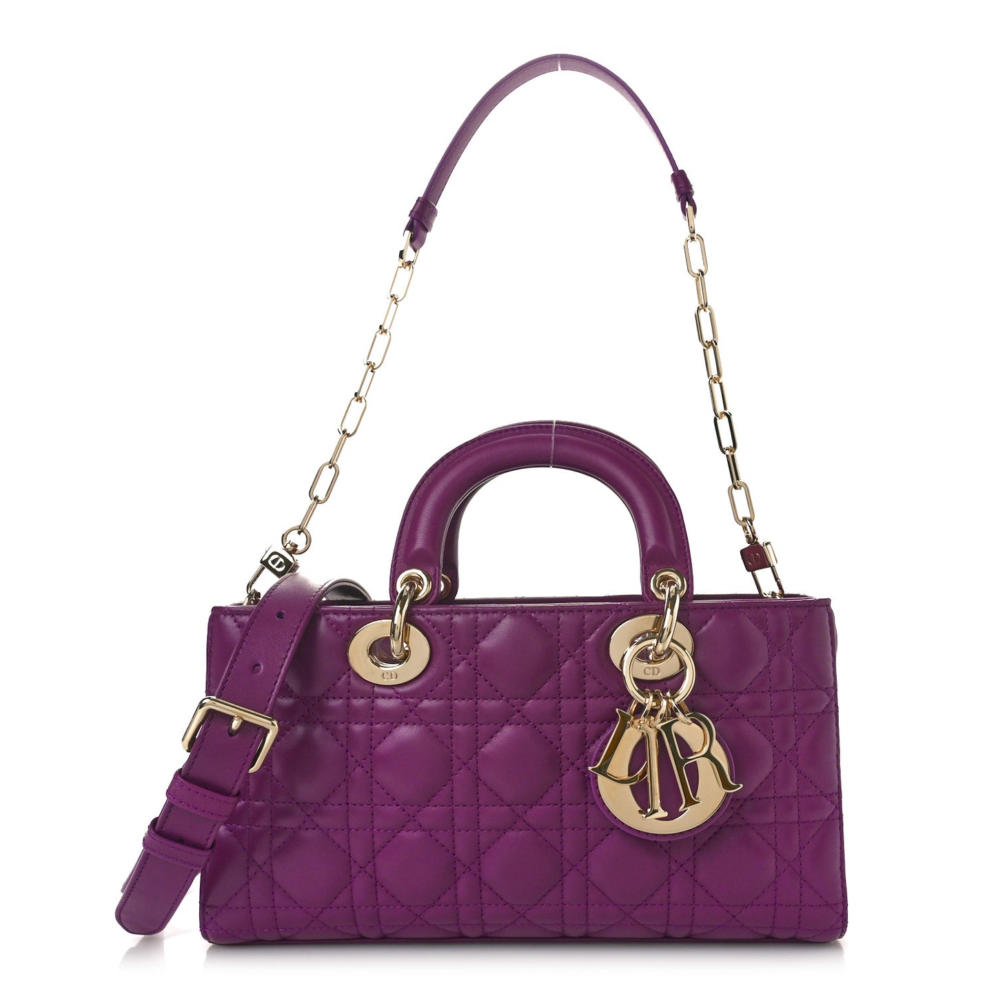 Lambskin Cannage Medium Lady D-Joy Purple