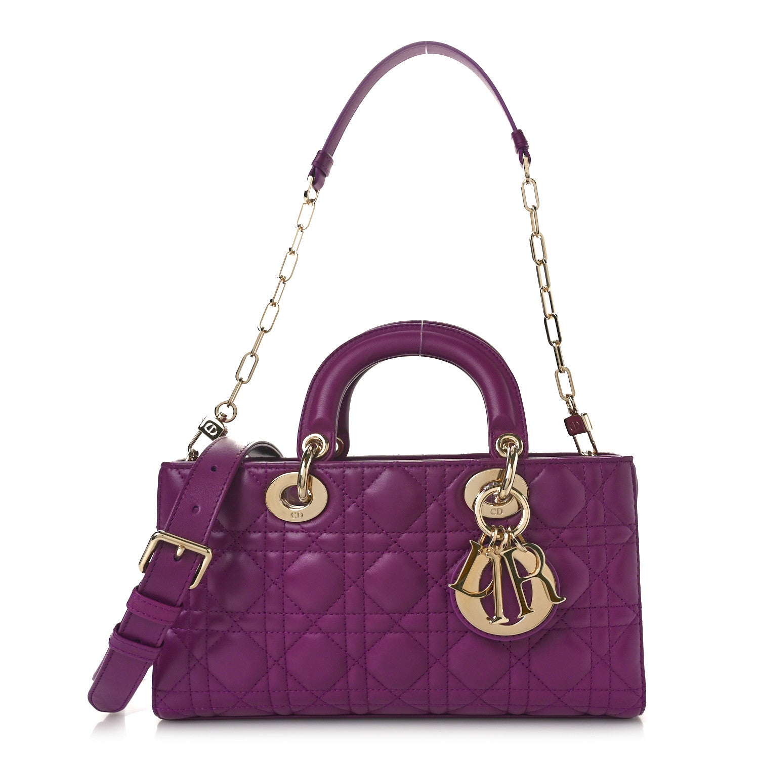 Christian Dior Lambskin Cannage Medium Lady D-Joy Purple 1 of 9