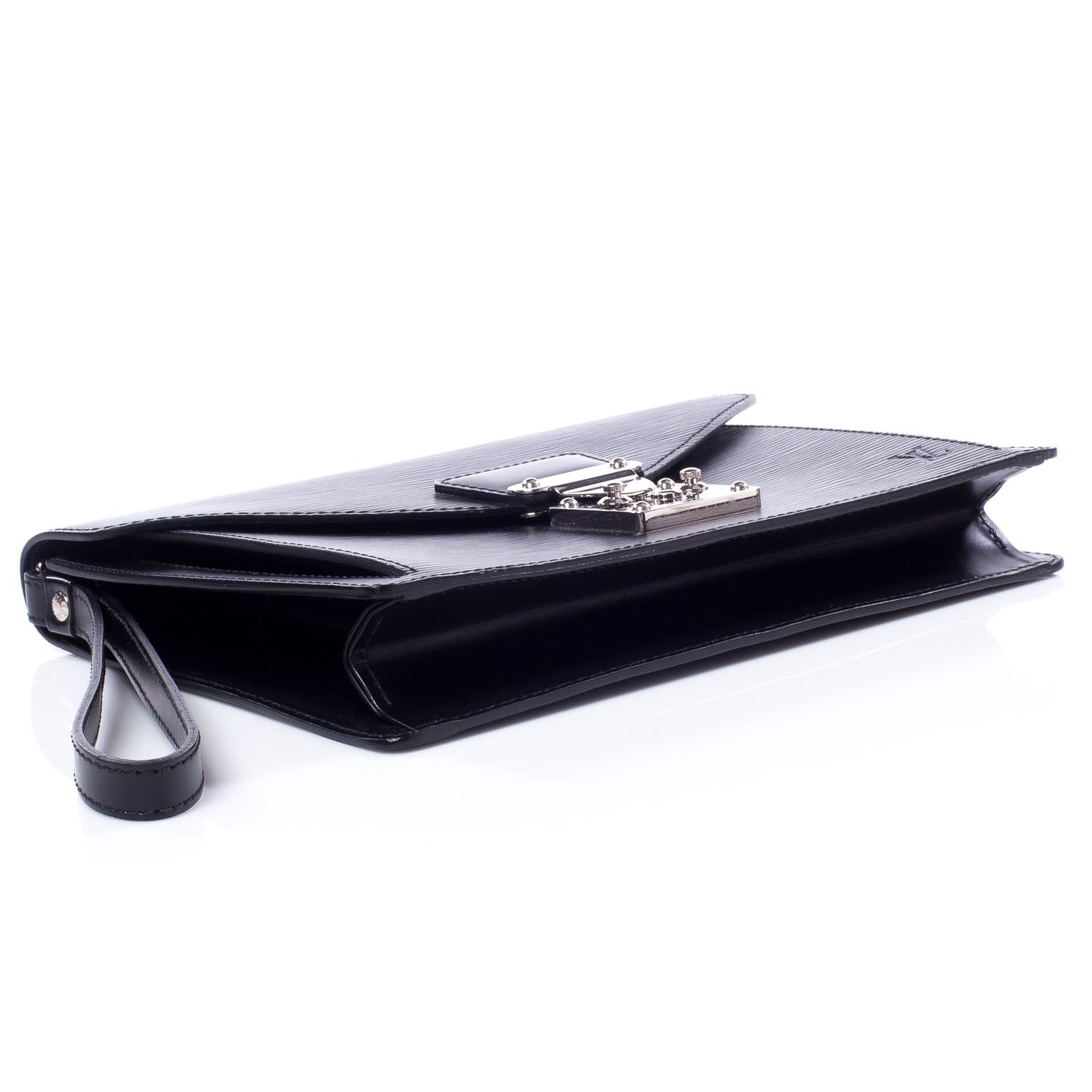 Epi Pochette Sellier Dragonne Clutch Black