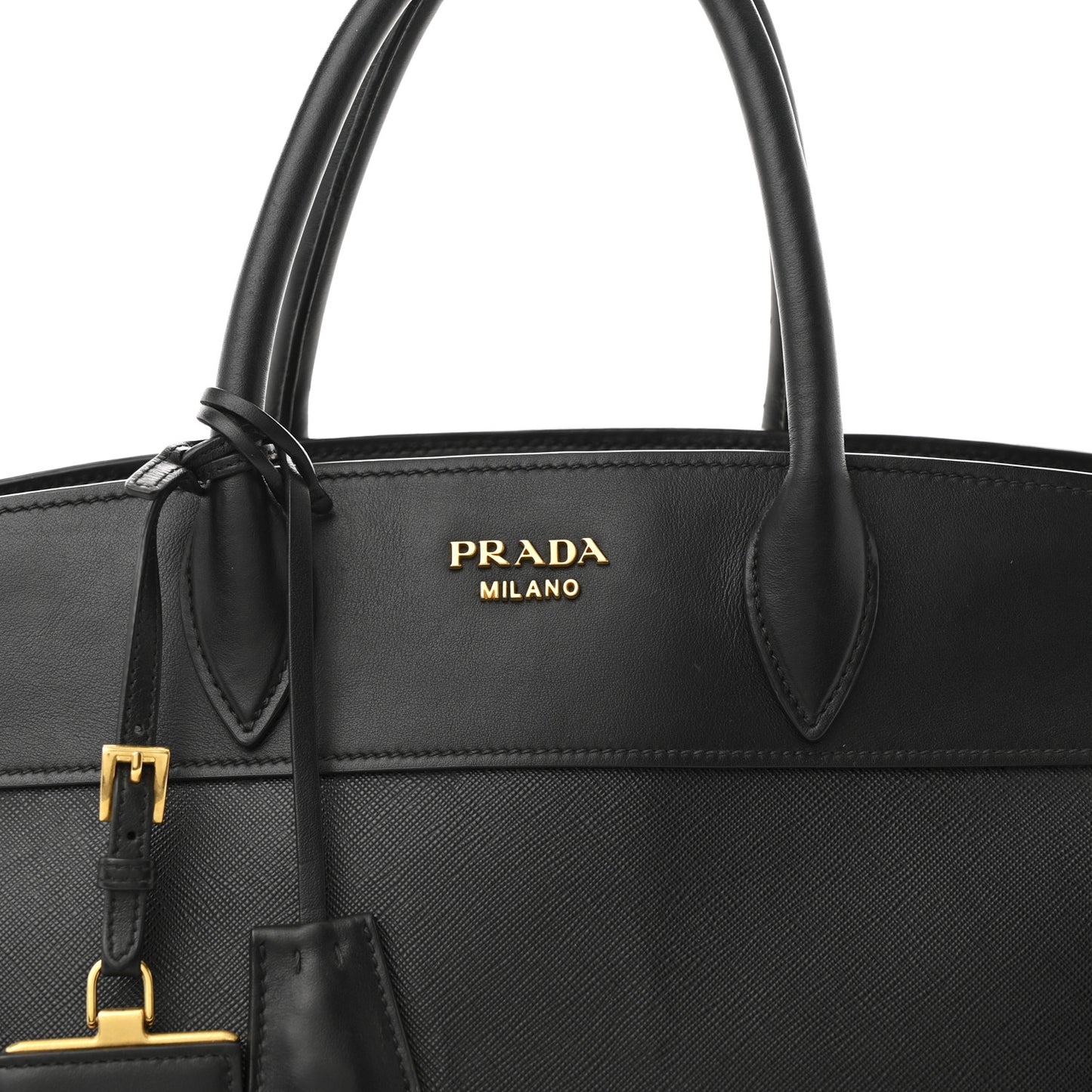Saffiano City Calfskin Medium Esplanade Tote Black