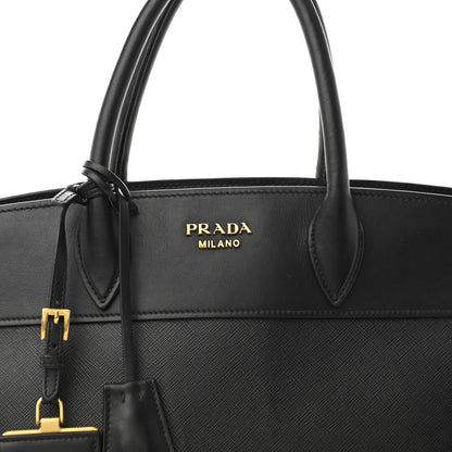 Prada Saffiano City Calfskin Medium Esplanade Tote Black 8 of 12