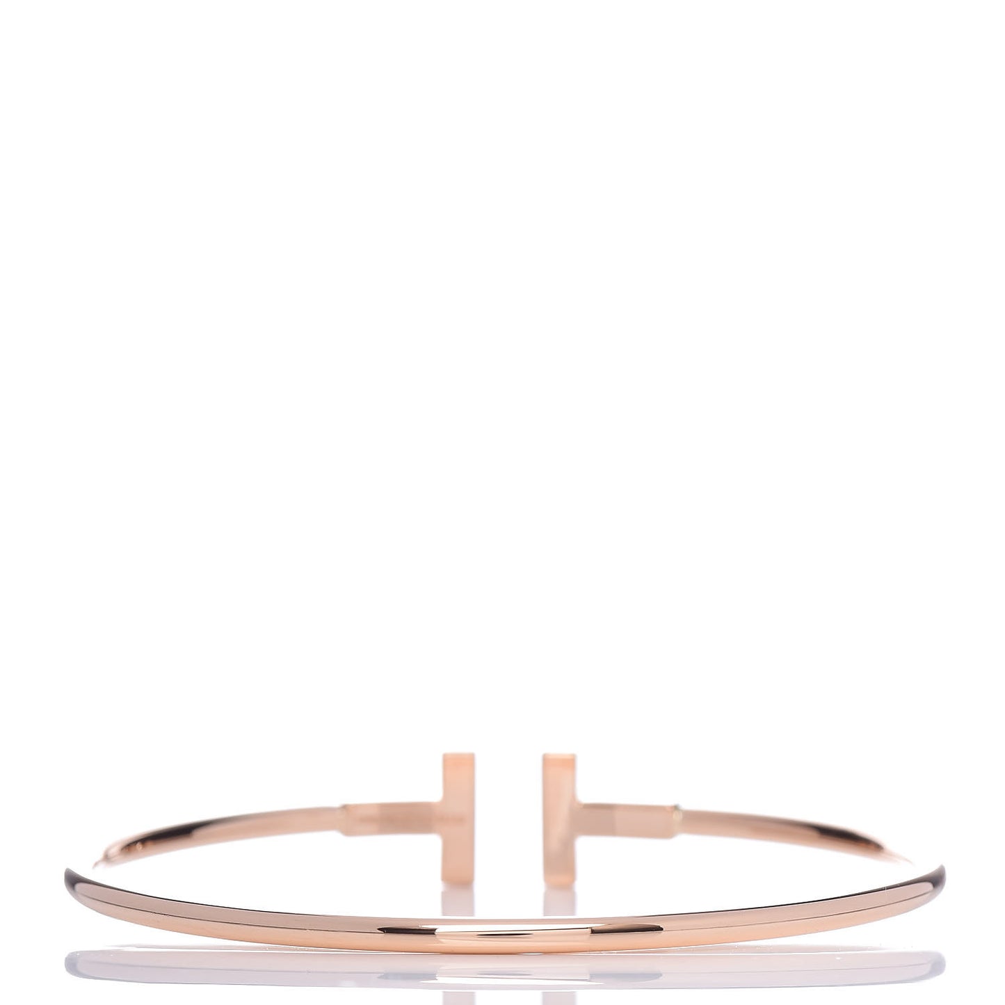 18K Rose Gold Diamond T Wire Bracelet