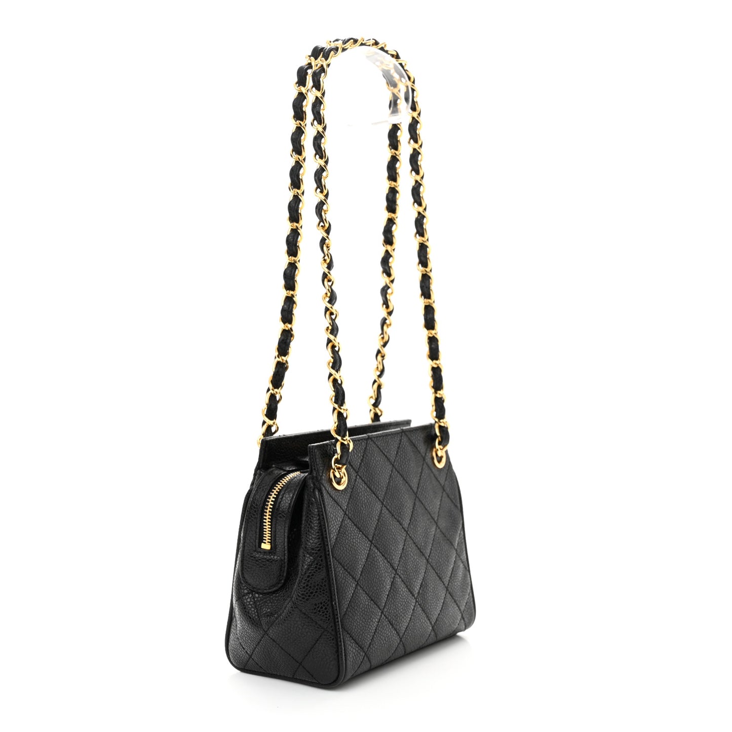 Caviar Quilted Shoulder Bag Black