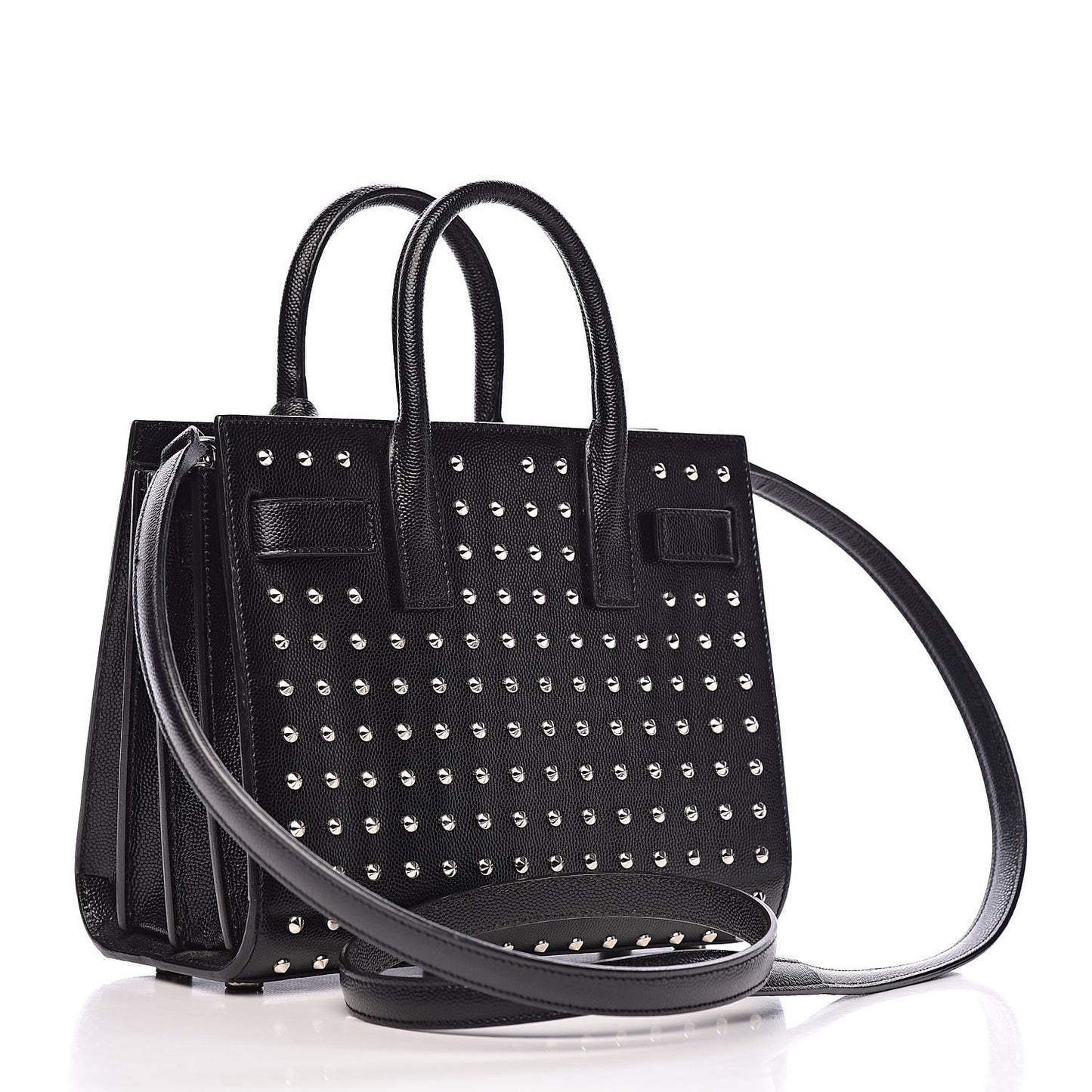 Calfskin Studded Nano Sac De Jour Black