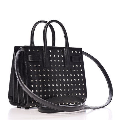 Saint Laurent Calfskin Studded Nano Sac De Jour Black 3 of 15