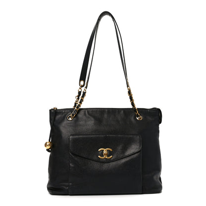 Chanel Caviar Flap Shoulder Bag Black 1 of 9