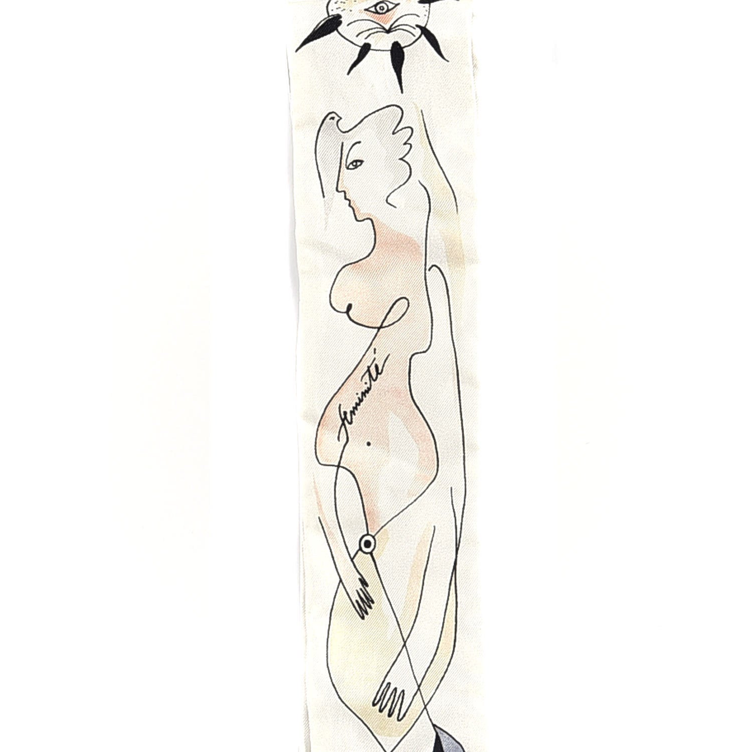 Christian Dior Silk Mitzah "F" Scarf Off White 3 of 3