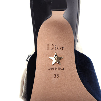 Christian Dior Velvet Ribbon J'Adoir Slingback 65mm Pumps 38 Deep Blue 9 of 11