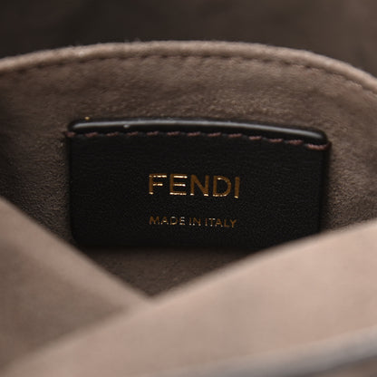 Fendi Vitello Grace F is Fendi Bi-Color FF 1974 Embossed Grande Mon Tresor Bucket Bag Maya Black Fragola 6 of 14