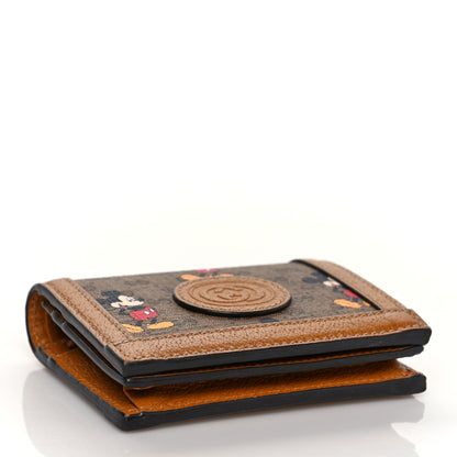 Gucci X DISNEY Mini Vintage GG Supreme Monogram Mickey Mouse Card Holder Wallet Beige Vintage Sun Oil 4 of 7