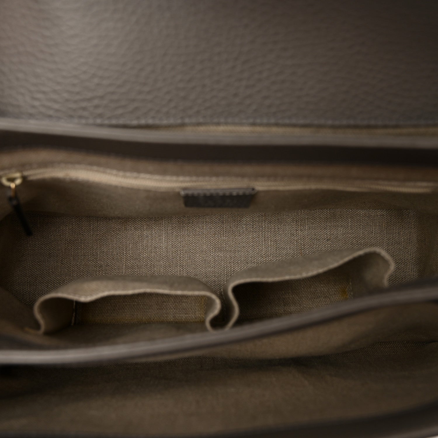 Gucci Dollar Calfskin Medium Interlocking G Top Handle Shoulder Bag Loess 7 of 13