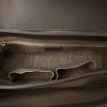 Gucci Dollar Calfskin Medium Interlocking G Top Handle Shoulder Bag Loess 7 of 13