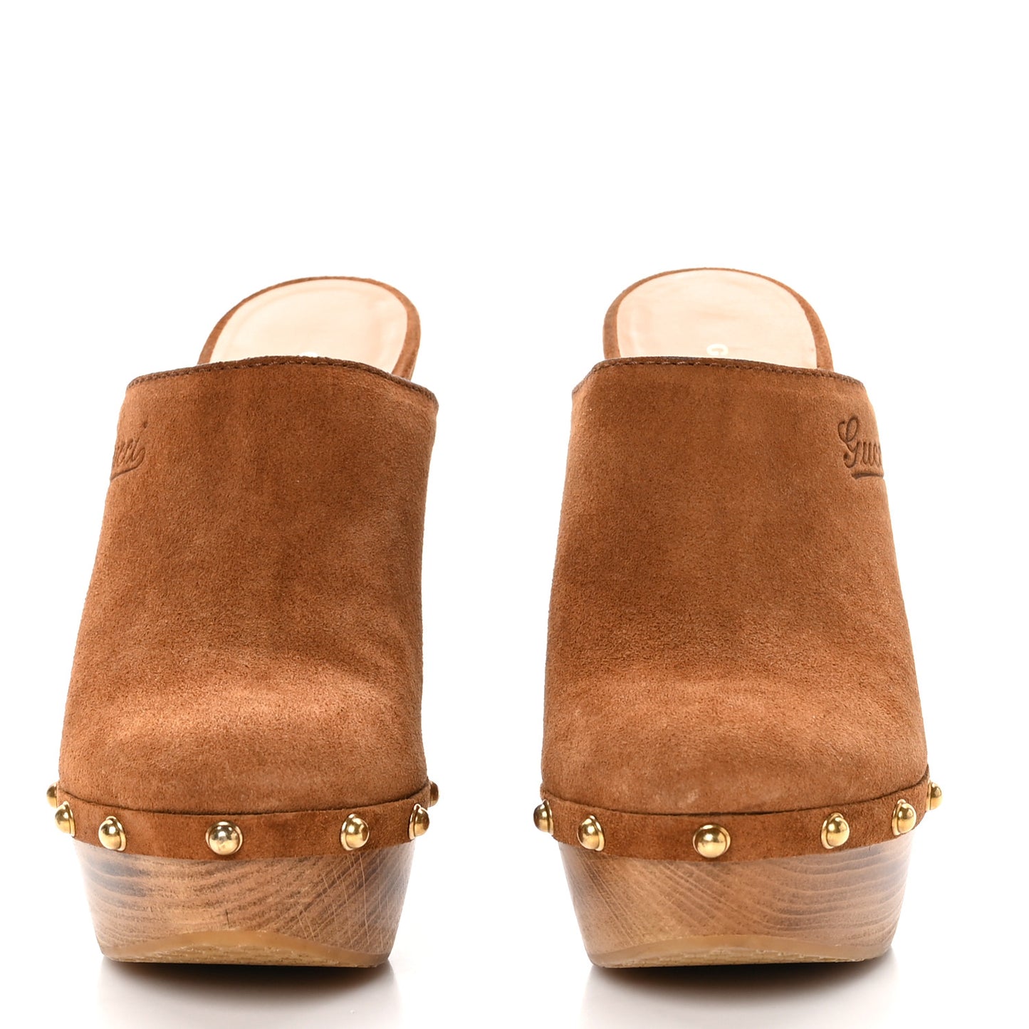 Suede Clog Platform Clog High Heel Slide Mules 38.5 Brown