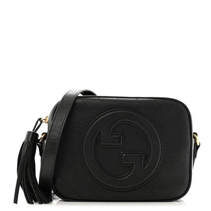Gucci Sakai Be Green Calfskin Diagonal Stitched Small Blondie Shoulder Bag Black 1 of 11