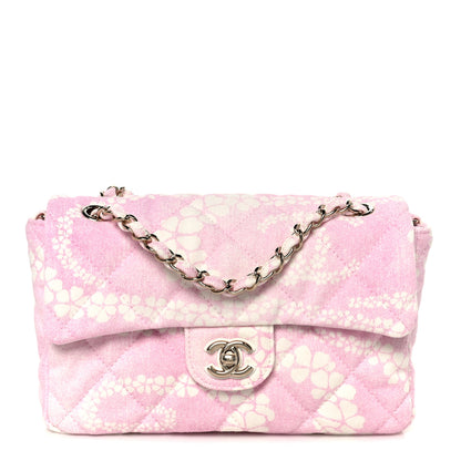 Chanel Printed Denim Quilted Flap Bag Pink White 1 of 11