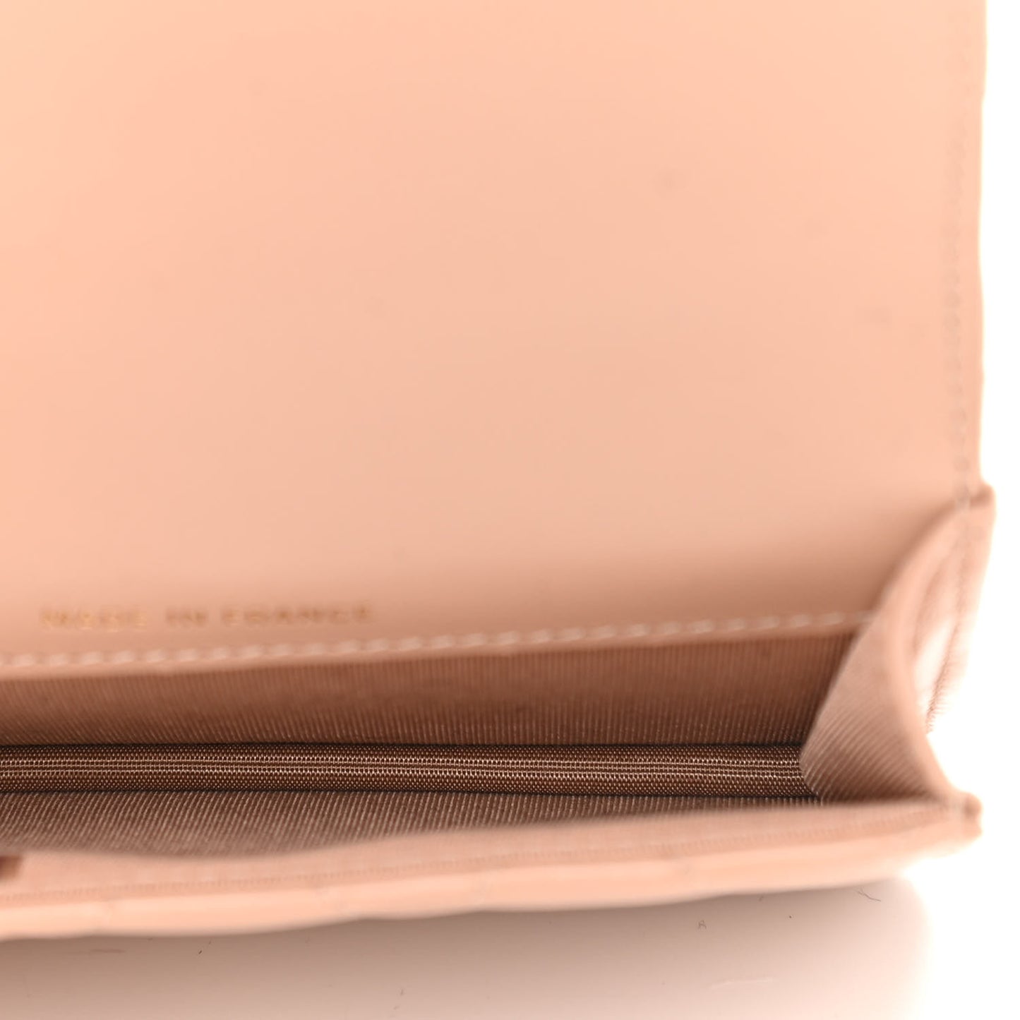 Lambskin Quilted Top Handle Flap Coin Purse With Chain Beige
