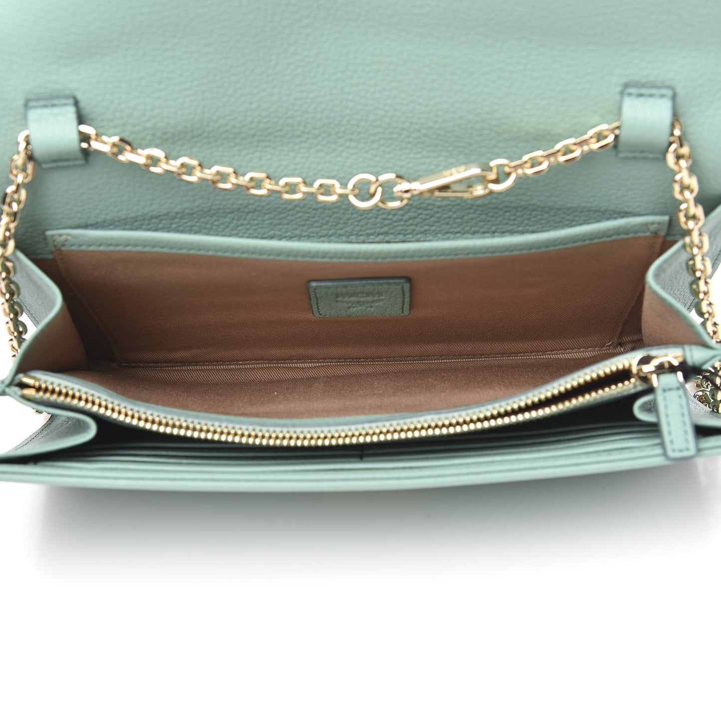 Calfskin Studded Large Crossbody Wallet Mint