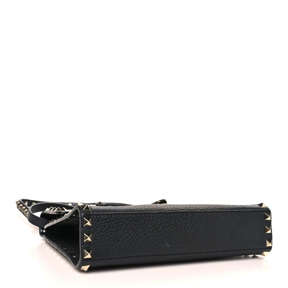 Valentino Garavani Pebbled Calfskin Medium Rockstud Flip Lock Crossbody Bag Black 3 of 8