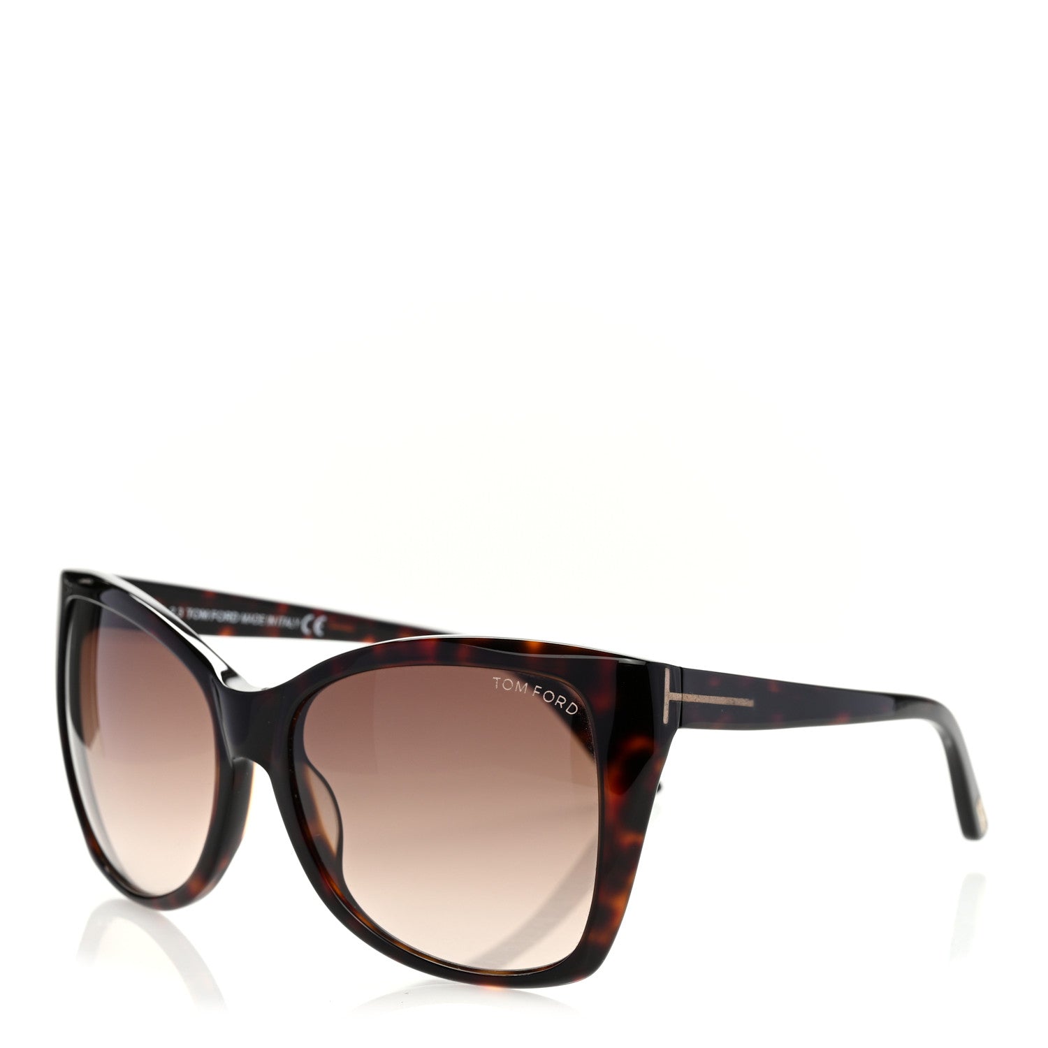 Tom Ford Carli Oversize Square Cateye Sunglasses TF295 Havana Brown 1 of 8