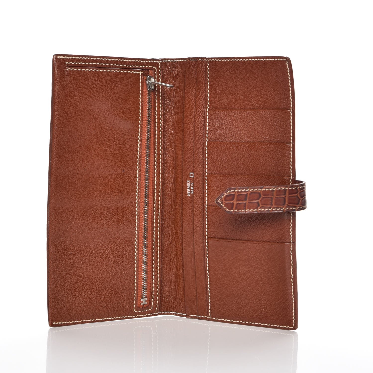 Hermes Matte Alligator Bearn Wallet Fauve 5 of 8