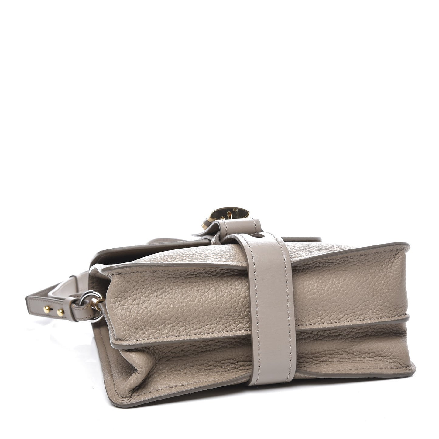 Shiny Grained Calfskin Small Aby Day Shoulder Bag Motty Grey